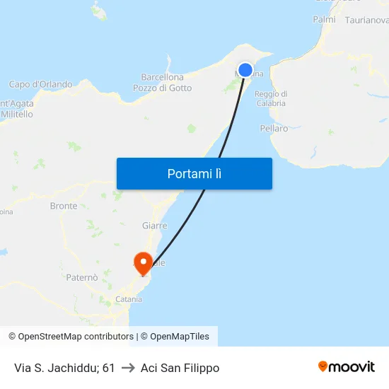 Via S. Jachiddu; 61 to Aci San Filippo map