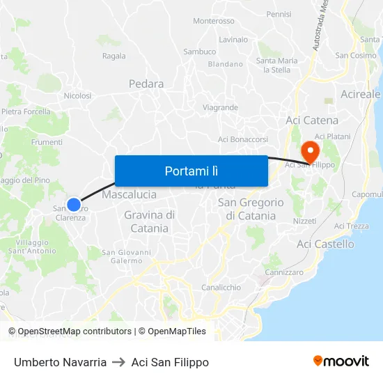 Umberto Navarria to Aci San Filippo map