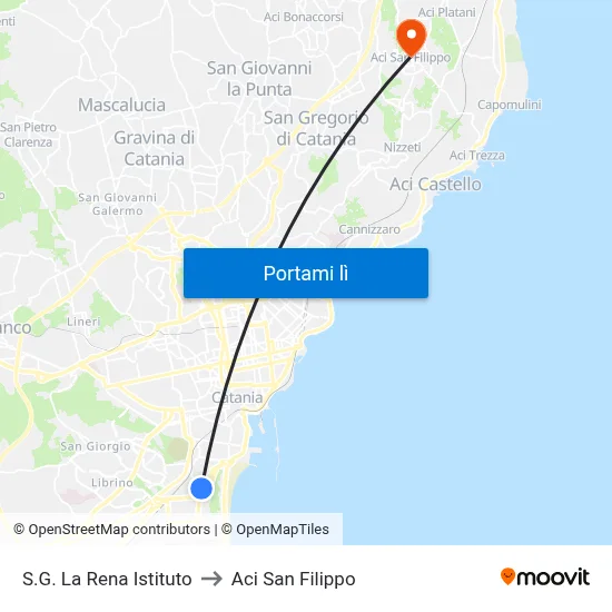 S.G. La Rena Istituto to Aci San Filippo map