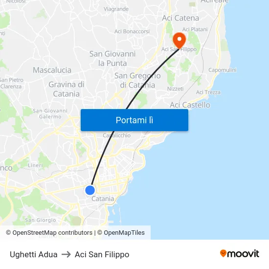 Ughetti Adua to Aci San Filippo map