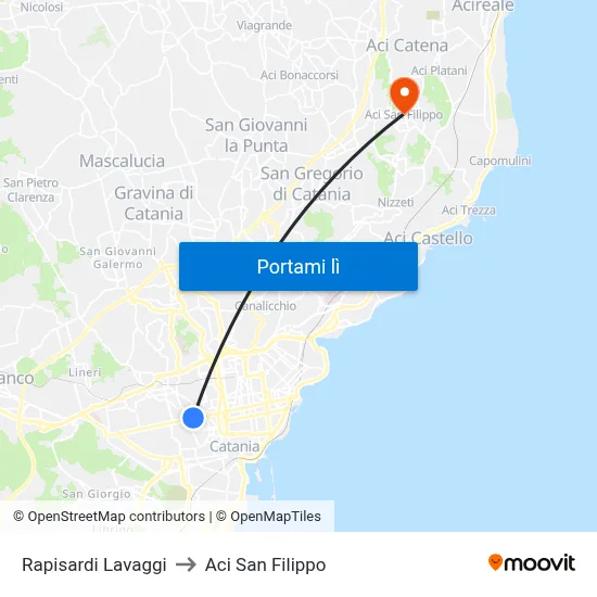 Rapisardi Lavaggi to Aci San Filippo map