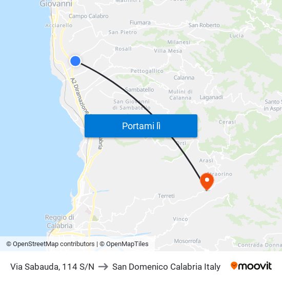 Via Sabauda, 114  S/N to San Domenico Calabria Italy map