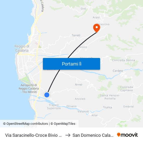 Via Saracinello-Croce  Bivio Chiesa S/N to San Domenico Calabria Italy map