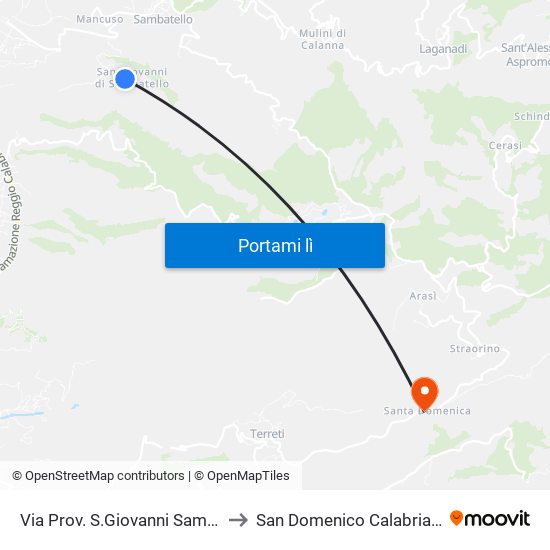 Via Prov. S.Giovanni Samb., 91 to San Domenico Calabria Italy map