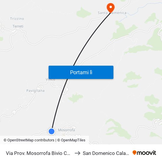 Via Prov. Mosorrofa  Bivio Calvario (S/N to San Domenico Calabria Italy map