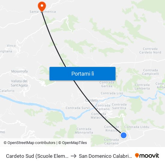 Cardeto Sud (Scuole Elementari) to San Domenico Calabria Italy map