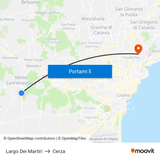 Largo Dei Martiri to Cerza map