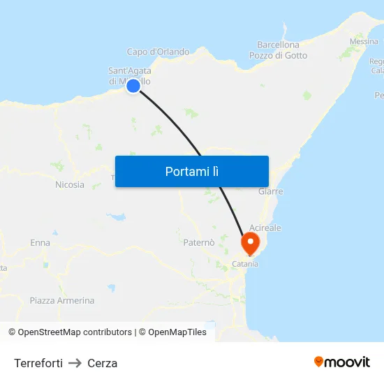Terreforti to Cerza map