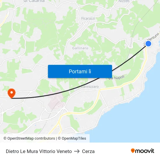Dietro Le Mura Vittorio Veneto to Cerza map
