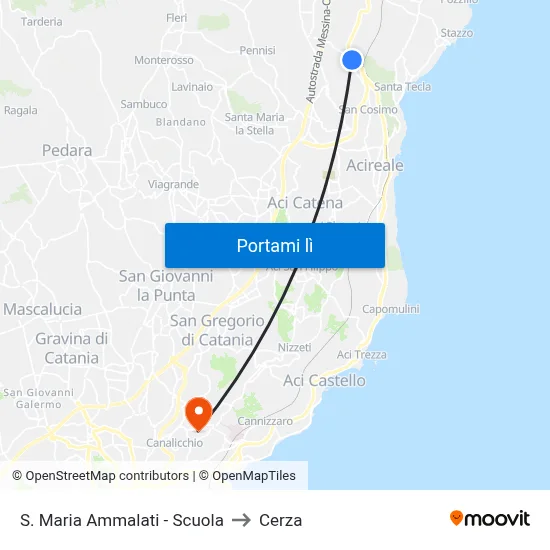 S. Maria Ammalati - Scuola to Cerza map