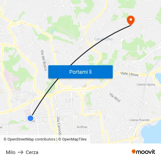 Milo to Cerza map
