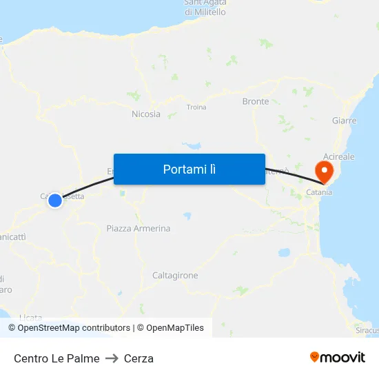 Centro Le Palme to Cerza map