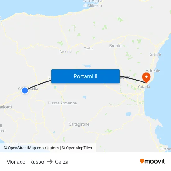 Monaco - Russo to Cerza map