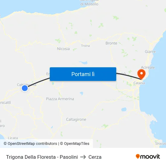 Trigona Della Floresta - Pasolini to Cerza map