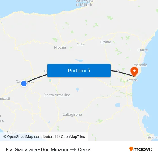 Fra' Giarratana - Don Minzoni to Cerza map