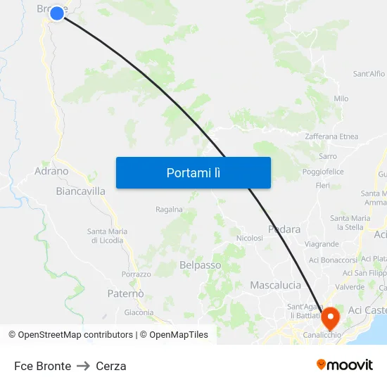 Fce Bronte to Cerza map