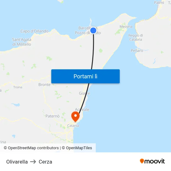 Olivarella to Cerza map