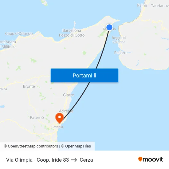 Via Olimpia - Coop. Iride 83 to Cerza map