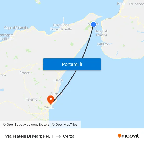 Via Fratelli Di Mari; Fer. 1 to Cerza map