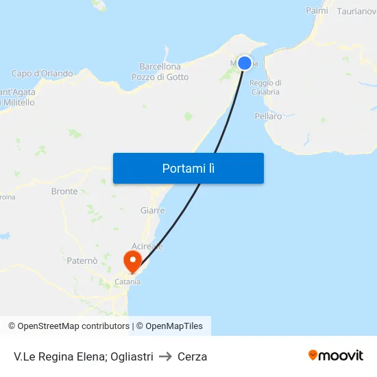 V.Le Regina Elena; Ogliastri to Cerza map