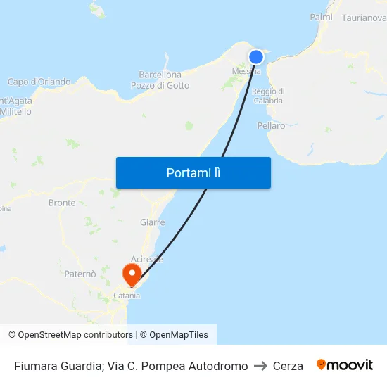 Fiumara Guardia; Via C. Pompea Autodromo to Cerza map