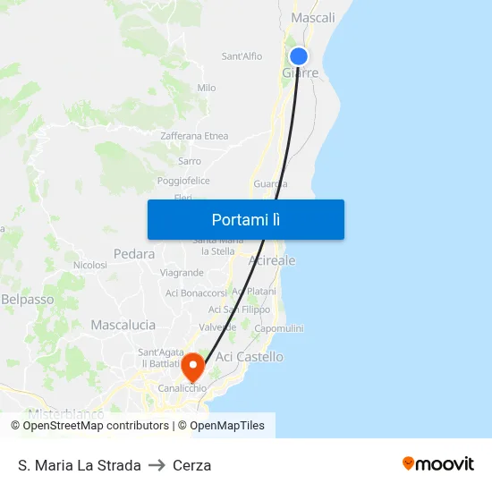 S. Maria La Strada to Cerza map