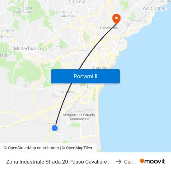 Zona Industriale Strada 20 Passo Cavaliere (1) to Cerza map