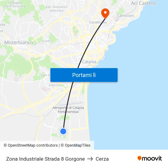 Zona Industriale Strada 8 Gorgone to Cerza map