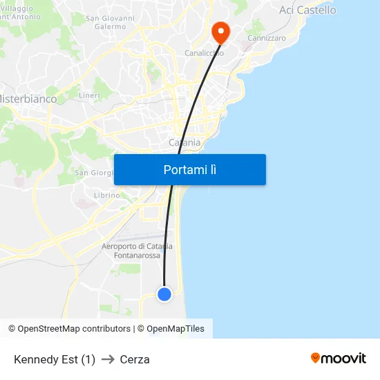 Kennedy Est (1) to Cerza map