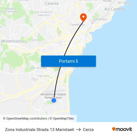 Zona Industriale Strada 13 Maristaeli to Cerza map