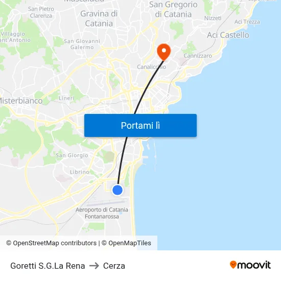 Goretti S.G.La Rena to Cerza map