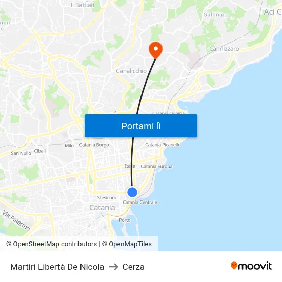 Martiri Libertà De Nicola to Cerza map