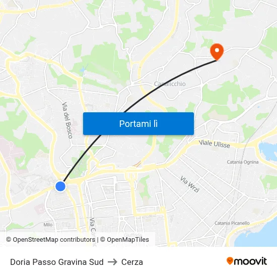 Doria Passo Gravina Sud to Cerza map