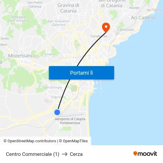 Centro Commerciale (1) to Cerza map