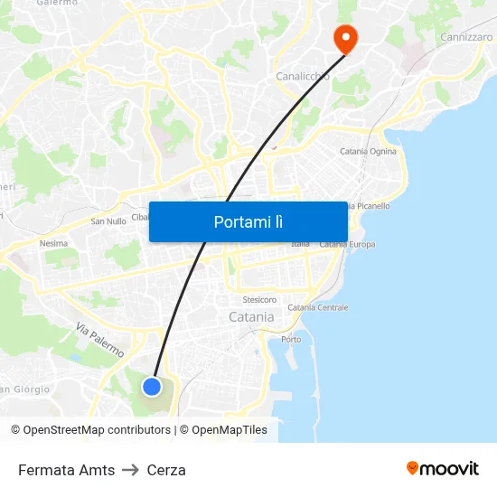 Fermata Amts to Cerza map