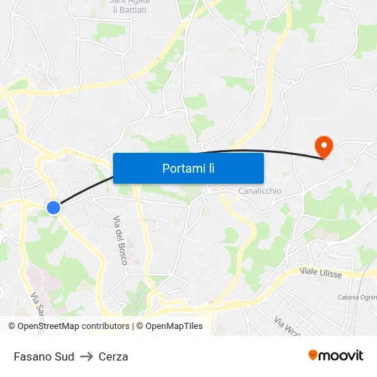 Fasano Sud to Cerza map