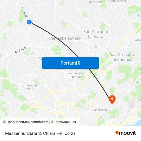Massannunziata S. Chiara to Cerza map
