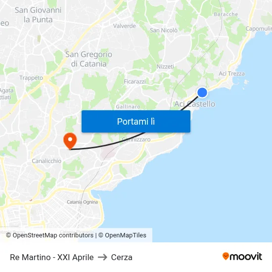 Re Martino - XXI Aprile to Cerza map