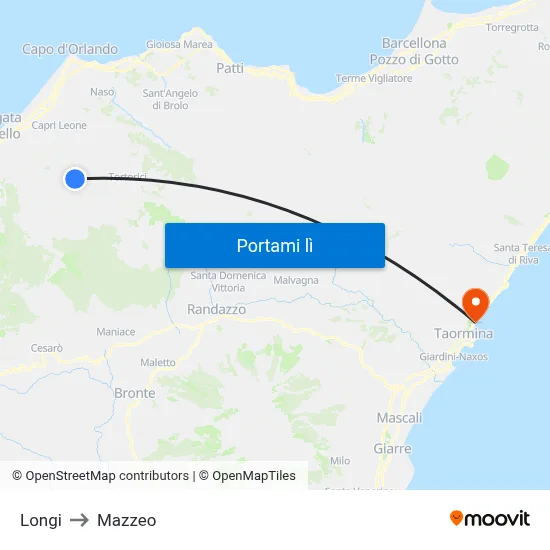 Longi to Mazzeo map