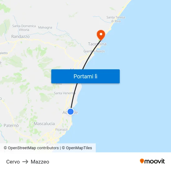Cervo to Mazzeo map