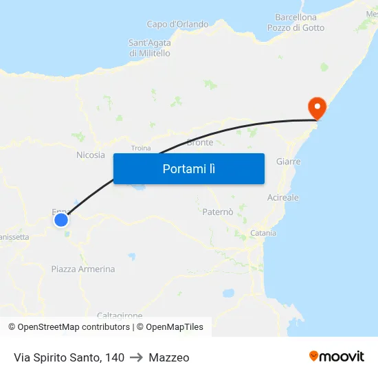 Via Spirito Santo, 140 to Mazzeo map