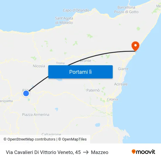 Via Cavalieri Di Vittorio Veneto, 45 to Mazzeo map