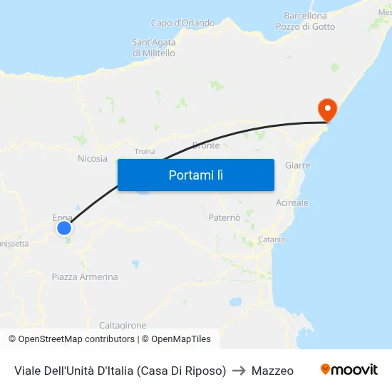 Viale Dell'Unità D'Italia (Casa Di Riposo) to Mazzeo map