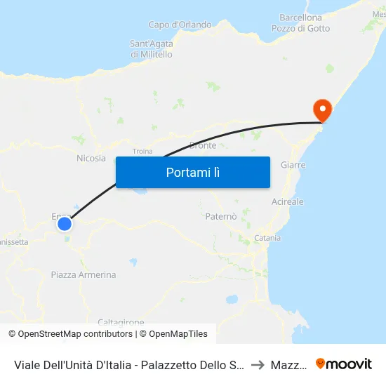 Viale Dell'Unità D'Italia - Palazzetto Dello Sport to Mazzeo map