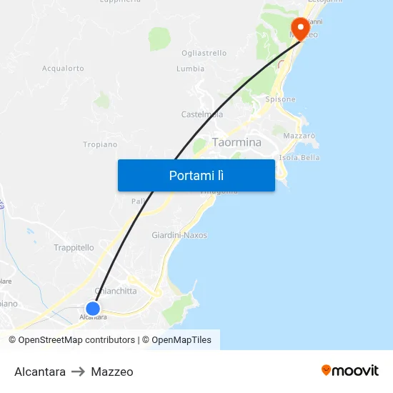Alcantara to Mazzeo map