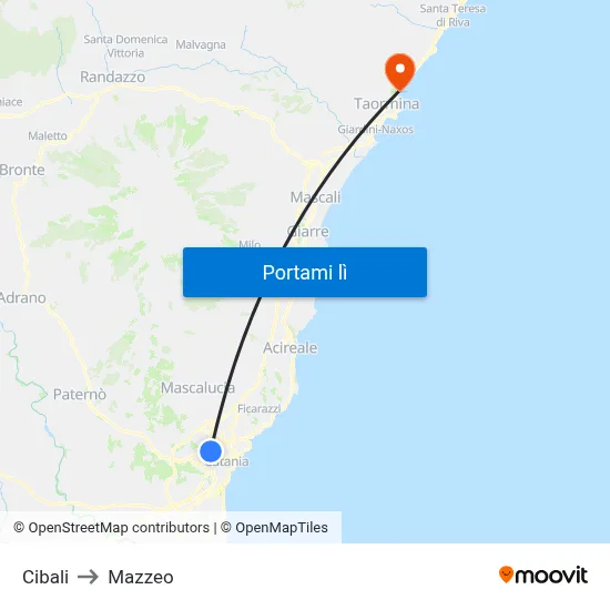 Cibali to Mazzeo map