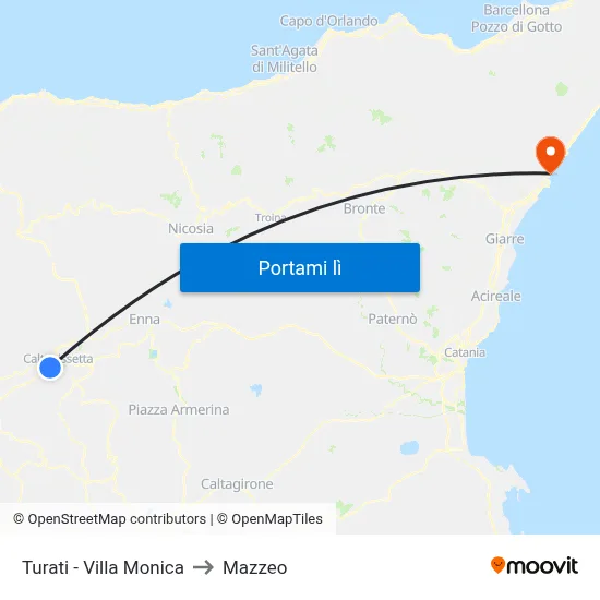 Turati - Villa Monica to Mazzeo map