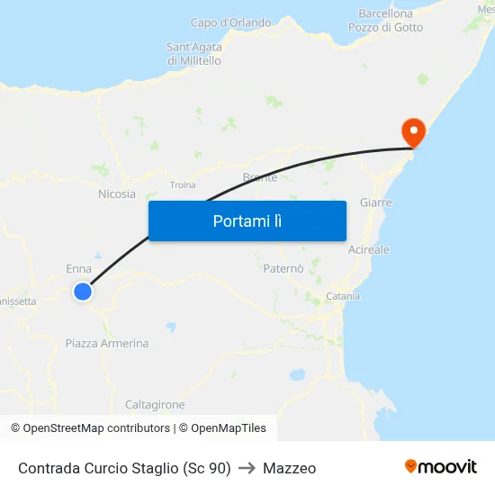 Contrada Curcio Staglio (Sc 90) to Mazzeo map