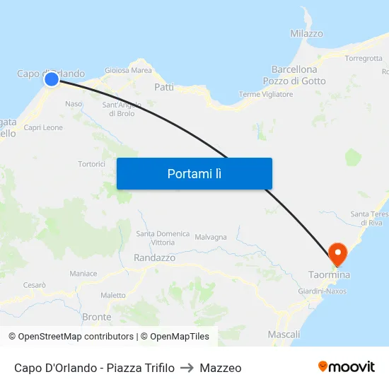 Capo D'Orlando - Piazza Trifilo to Mazzeo map