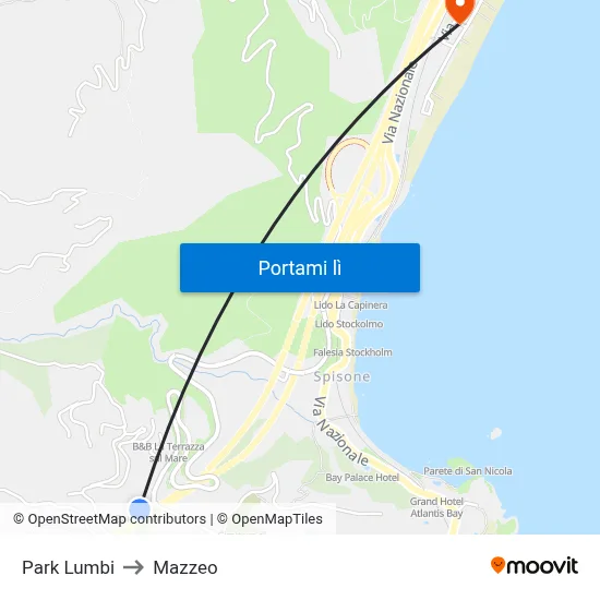 Park Lumbi to Mazzeo map